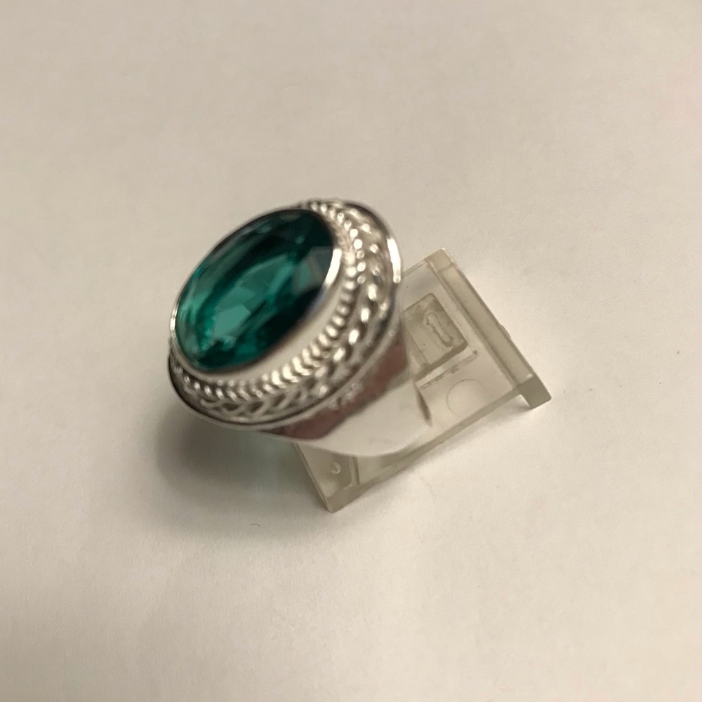 Tsavorite Stamped 925 Sterling Silver Ring - Picture 7 of 7
